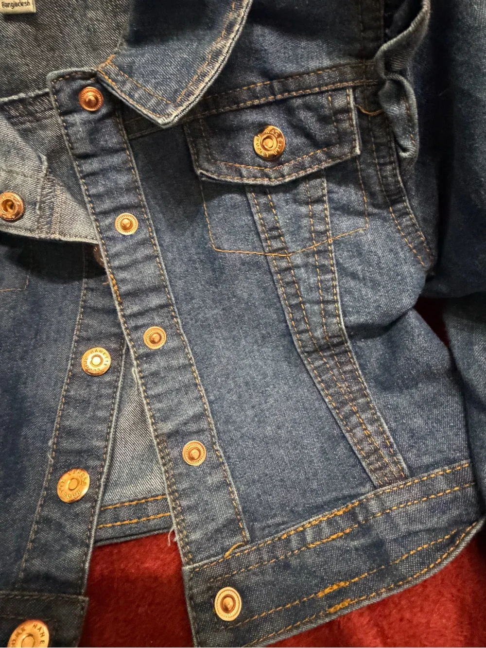 Old Navy Dark Blue Denim Jacket with Ruffle Shoulders
